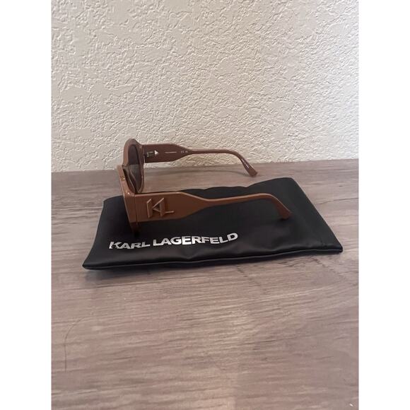 Karl Lagerfeld Mocha Sunglasses – KL Logo – Black Lenses – NWT w/ Pouch - Picture 2 of 3